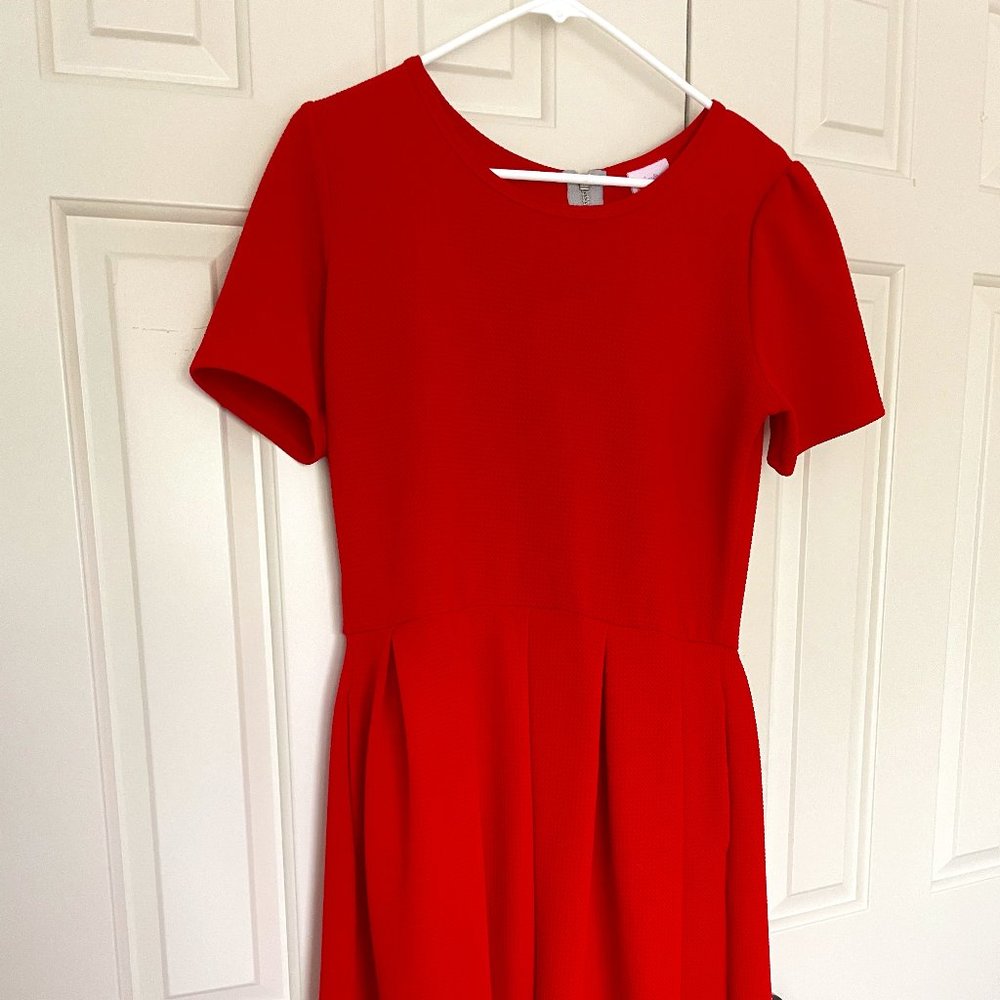Lula Roe Red Knit Dress XL
